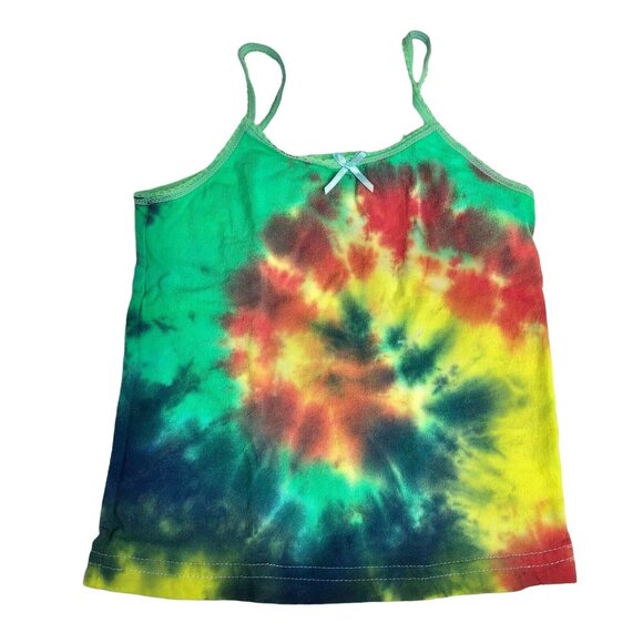 Tie-Dye Toddler Girls Tank Top 2-3T with Bow 100% Cotton Multicolor - Picture 1 of 5